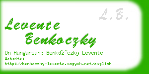 levente benkoczky business card